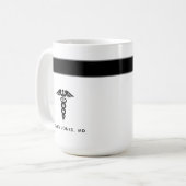 医大卒業医白黒名 コーヒーマグカップ (正面左)