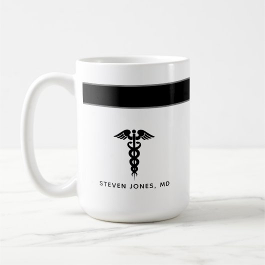 医大卒業医白黒名 コーヒーマグカップ (左)