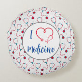 「医学が好き」聴診器 医療従事者 プレゼント ラウンドクッション (裏面)
