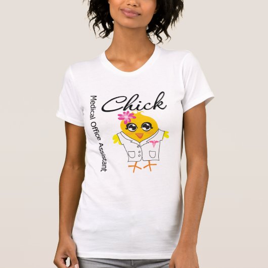 医学のオフィスの助手のひよこ Tシャツ (正面)