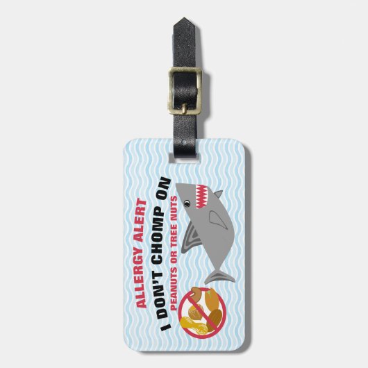 医学のキットのためのナットのアレルギー警報鮫のラベル ラゲッジタグ (正面縦)