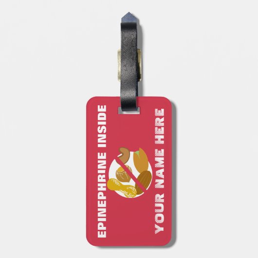 医学のキットのためのナットのアレルギー警報鮫のラベル ラゲッジタグ (裏面縦)