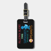 医学のキットのためのピーナツアレルギーのスーパーヒーロー警報ラベル ラゲッジタグ (正面縦)