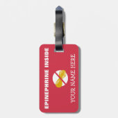 医学のキットのためのピーナツアレルギーのスーパーヒーロー警報ラベル ラゲッジタグ (裏面縦)