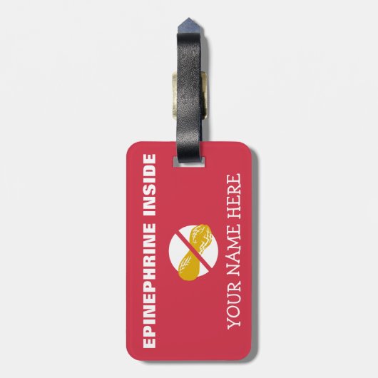 医学のキットのためのピーナツアレルギーのスーパーヒーロー警報ラベル ラゲッジタグ (裏面縦)