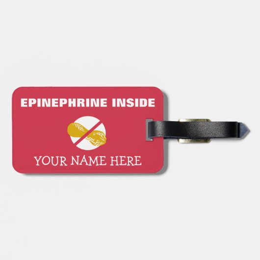 医学のキットのためのピーナツアレルギーのスーパーヒーロー警報ラベル ラゲッジタグ (裏面横)