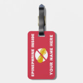 医学のキットのためのピーナツアレルギー警報鮫のラベル ラゲッジタグ (裏面縦)