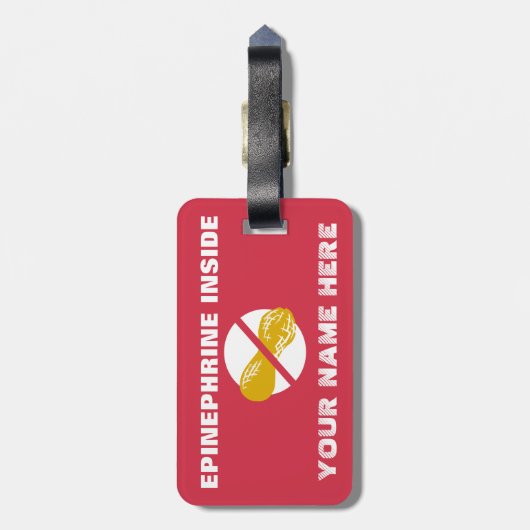 医学のキットのためのピーナツアレルギー警報鮫のラベル ラゲッジタグ (裏面縦)