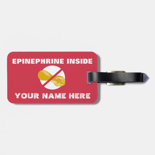 医学のキットのためのピーナツアレルギー警報鮫のラベル ラゲッジタグ (裏面横)