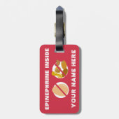 医学のキットのための卵およびナットのアレルギー警報鮫 ラゲッジタグ (裏面縦)