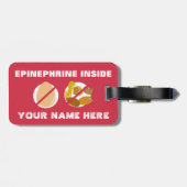 医学のキットのための卵およびナットのアレルギー警報鮫 ラゲッジタグ (裏面横)