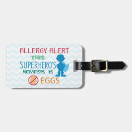 医学のキットのための卵のアレルギーのスーパーヒーロー警報ラベル ラゲッジタグ
