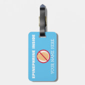 医学のキットのための卵のアレルギーのスーパーヒーロー警報ラベル ラゲッジタグ (裏面縦)