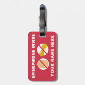 医学のキットのための卵ピーナツアレルギー警報鮫 ラゲッジタグ (裏面縦)