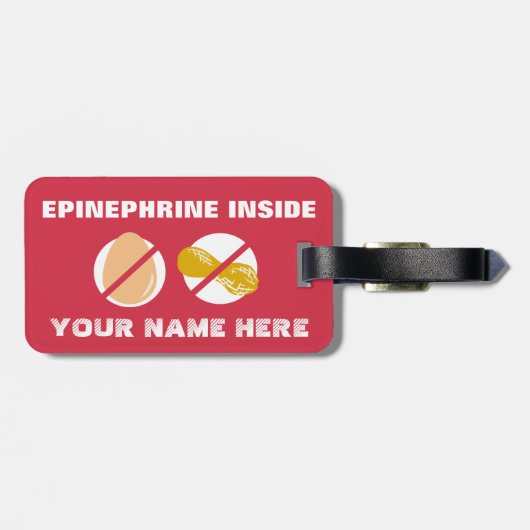 医学のキットのための卵ピーナツアレルギー警報鮫 ラゲッジタグ (裏面横)