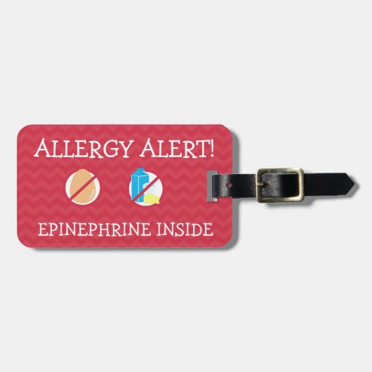 医学のキットのための多数の食物アレルギー警報ラベル ラゲッジタグ (正面横)