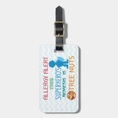 医学のキットのための木のナットのアレルギーのスーパーヒーロー警報 ラゲッジタグ (正面縦)