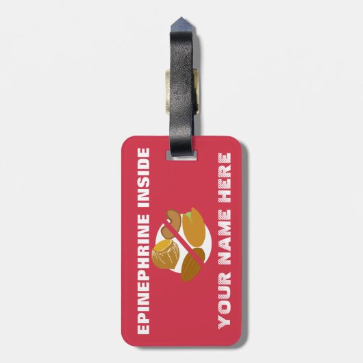 医学のキットのための木のナットのアレルギー警報鮫のラベル ラゲッジタグ (裏面縦)