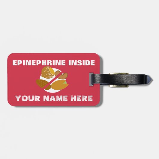 医学のキットのための木のナットのアレルギー警報鮫のラベル ラゲッジタグ (裏面横)