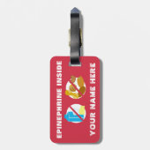 医学のキットのための酪農場およびナットのアレルギー警報鮫 ラゲッジタグ (裏面縦)