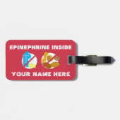 医学のキットのための酪農場およびナットのアレルギー警報鮫 ラゲッジタグ (裏面横)