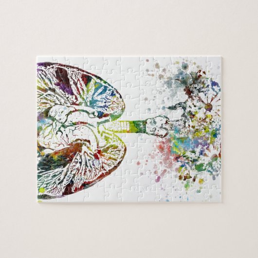 医学のギフトのハートおよび肺モチーフ ジグソーパズル (横)