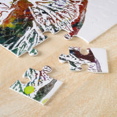 医学のギフトのハートおよび肺モチーフ ジグソーパズル (側面)