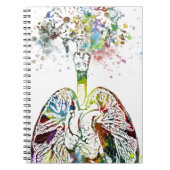 医学のギフトのハートおよび肺モチーフ ノートブック (正面)