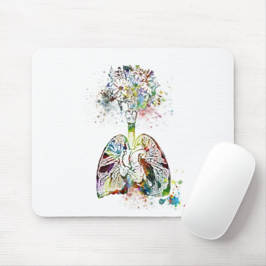 医学のギフトのハートおよび肺モチーフ マウスパッド (マウス)