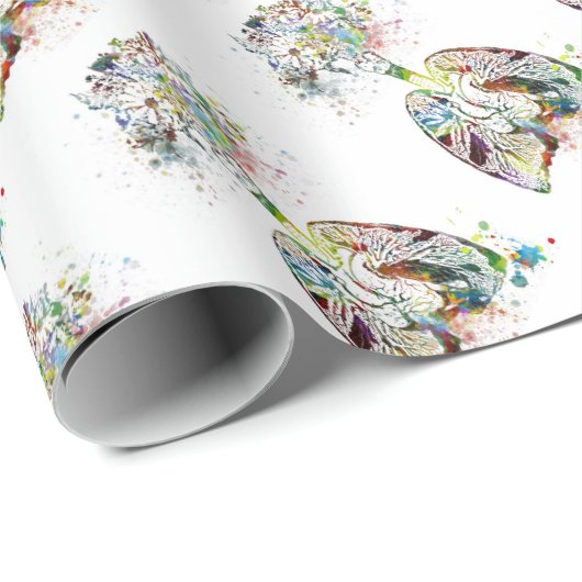 医学のギフトのハートおよび肺モチーフ ラッピングペーパー (ロールコーナー)