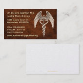 医学のケリュケイオンの記号のヴィンテージの名刺 名刺 (正面/裏面)