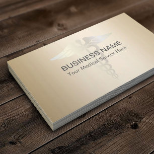 医学のケリュケイオンの記号の上品な金ゴールドのプロフェッショナル 名刺