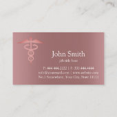 医学のケリュケイオンの記号 名刺 (裏面)