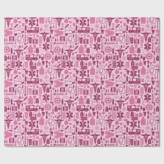 医学のテーマのピンクRNのナースの卒業 ラッピングペーパー (フラット)