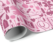 医学のテーマのピンクRNのナースの卒業 ラッピングペーパー (ロールコーナー)