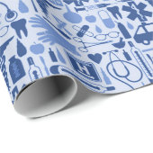 医学のテーマの青RNのナースの卒業 ラッピングペーパー (ロールコーナー)