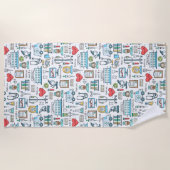 医学のデザインパターン ビーチタオル (正面)