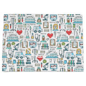 医学のデザインパターン ラージペーパーバッグ (正面)