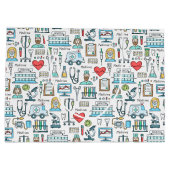 医学のデザインパターン ラージペーパーバッグ (裏面)