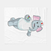 医学のナースとしての象 フリースブランケット (正面(横))