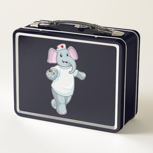 医学のナースとしての象 メタルランチボックス (裏面)