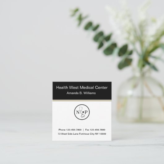 医学のナースの従業者 スクエア名刺 (スタンド正面)