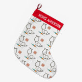 医学のナース ラージクリスマスストッキング (正面 (吊り時))