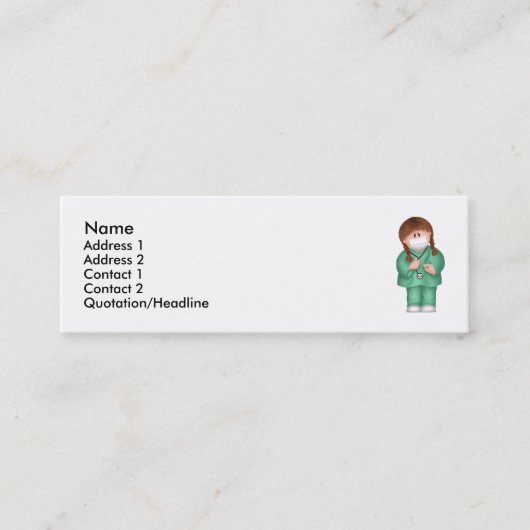 医学のプロフィールカード スキニー名刺 (正面)