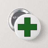 医学の十字の医学の救命の監視記号 缶バッジ (正面&裏面)
