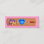 医学の名刺の大きいバンドエイドのピンク スキニー名刺 (正面)