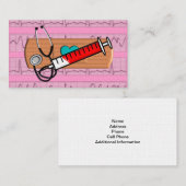 医学の名刺の大きいバンドエイドのピンクII 名刺 (正面/裏面)