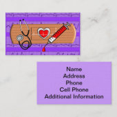 医学の名刺の大きいバンドエイドの紫色 名刺 (正面/裏面)