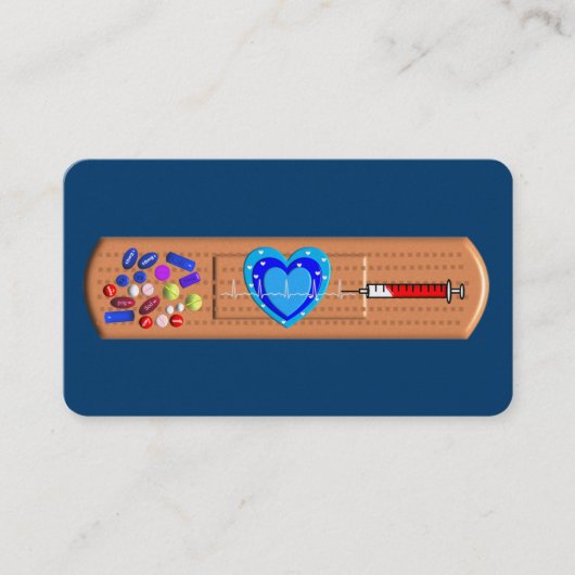 医学の名刺大きいバンドエイド海軍 名刺 (正面)