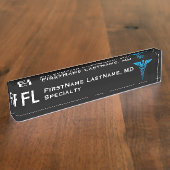 医学の専門のタイトルのネームプレート デスクネームプレート (側面)